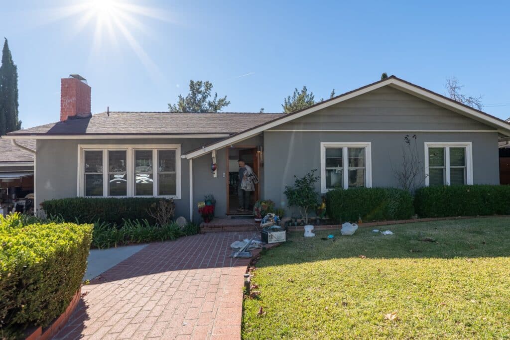 Remodeled single-story home exterior — Hamilton project, Tujunga